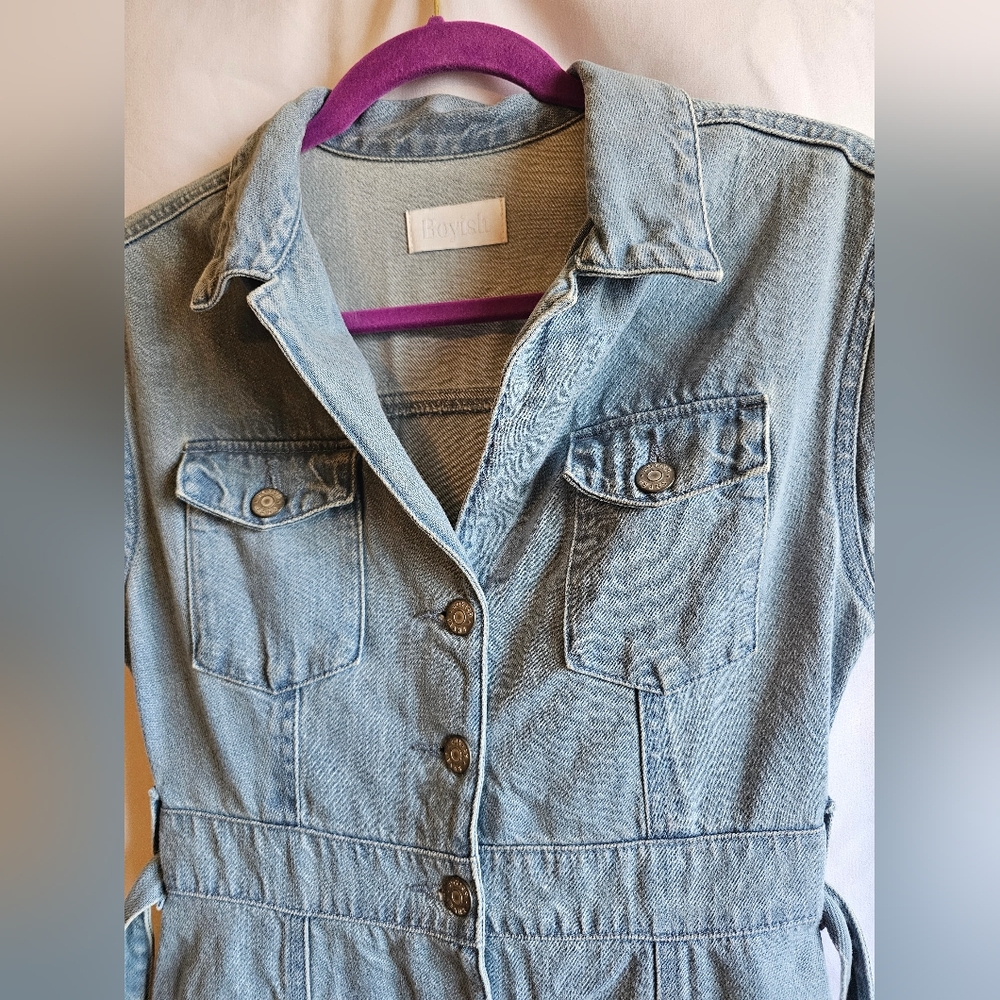Anthropologie Denim Dress by Boyish. XS with Belt Western Inspired - Picture 2 of 4